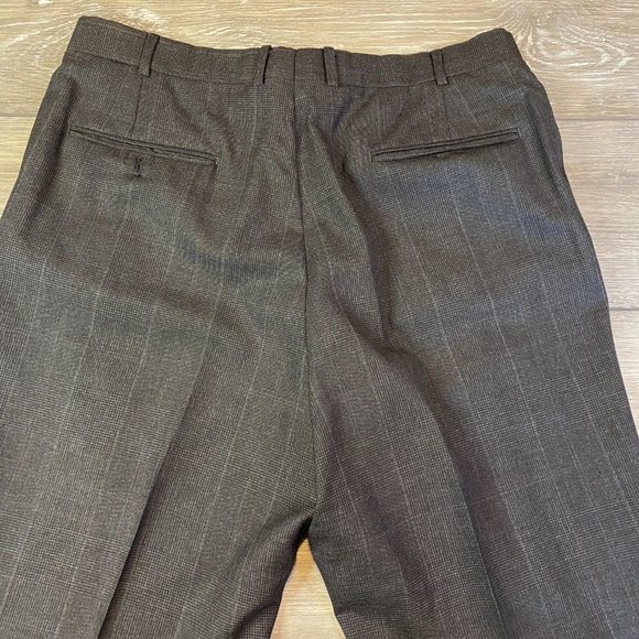 Brooks Brothers 2 Piece Suit 100% Wool 43R 32x31 Black Plaid - Picture 8 of 8